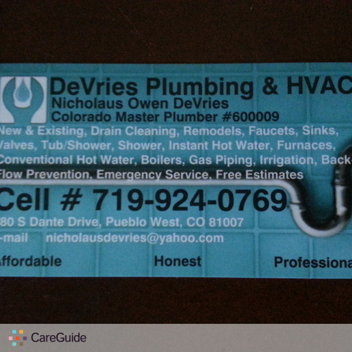 Plumber Provider Nick DeVries's Profile Picture