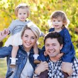 Two great kids, a lazy dog, and a couple easy going parents.