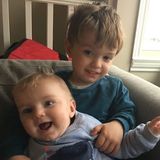 Young family with two energetic boys in West Vancouver