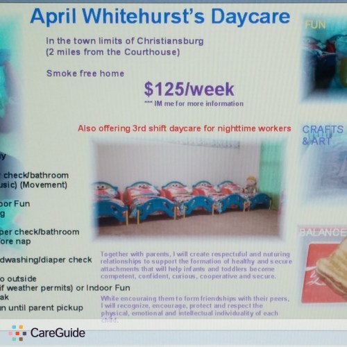 Child Care Provider April W's Profile Picture