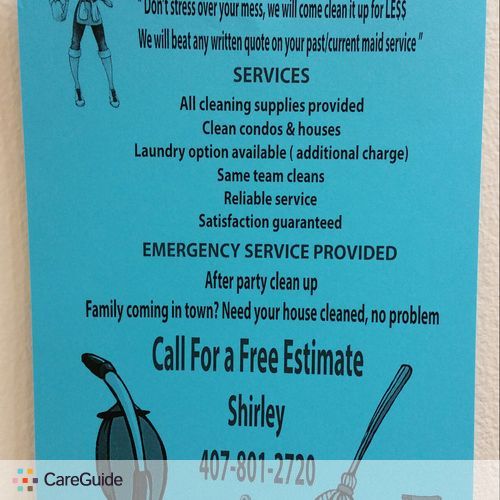 Housekeeper Provider Shirley G's Profile Picture