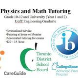 Physics, Maths Tutor (Grade 10-12 & Undergraduate)