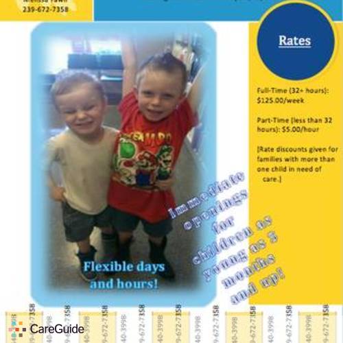 Child Care Provider Melissa Y's Profile Picture