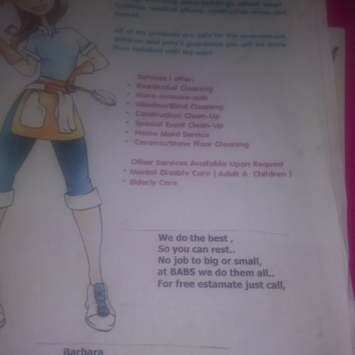 Housekeeper Provider Barbara K's Profile Picture