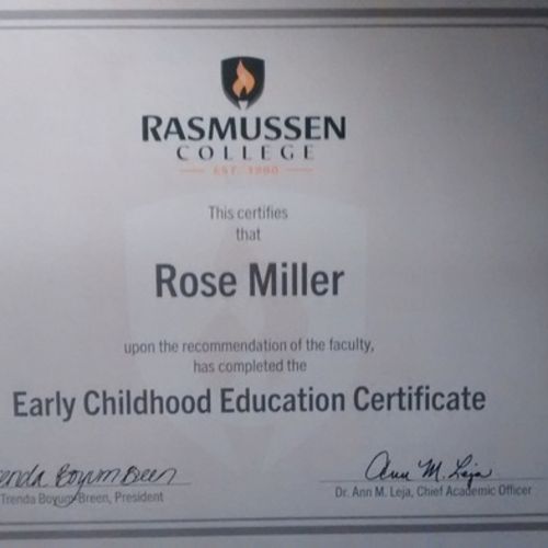 Child Care Provider Rose M's Profile Picture