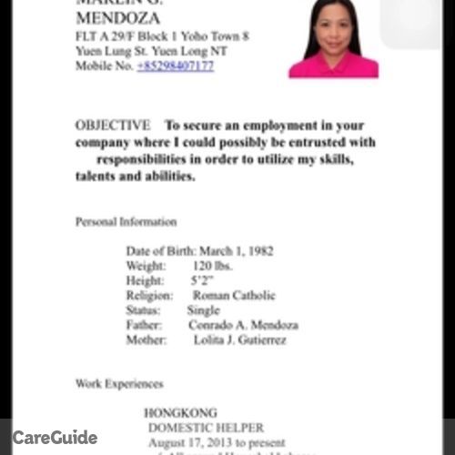 Canadian Nanny Provider Maribel M's Profile Picture