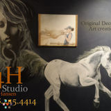 Horse lovers! Equine themed and other decorative wall and fine art as well as wallpaper install and painting service