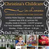 Christina's Childcare - FULL Time Opening available!