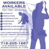 Professional, honest and reliable workers are available daily for jobs at the NICE Community Jobs Center.